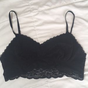 American Eagle Black Unlined Lace Bralette